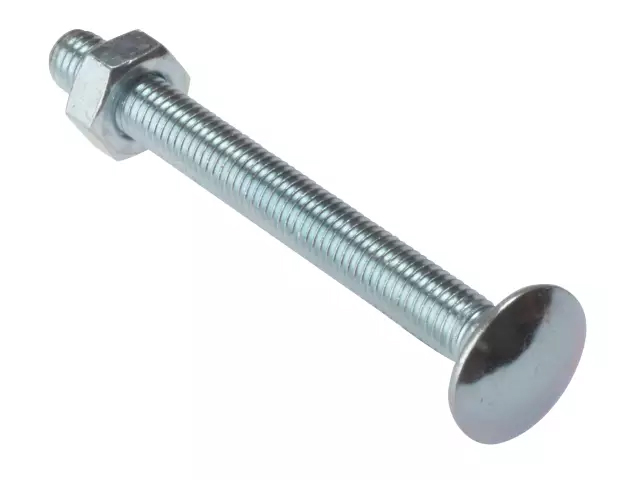 Forgefix Carriage Bolt & Nut ZP M10 x 130mm (Pack of 10)